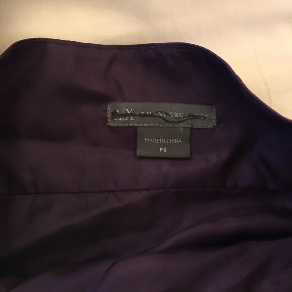 Armani Exchange Asymmetrical Silk Plum Tulip Dress - Picture 4 of 5
